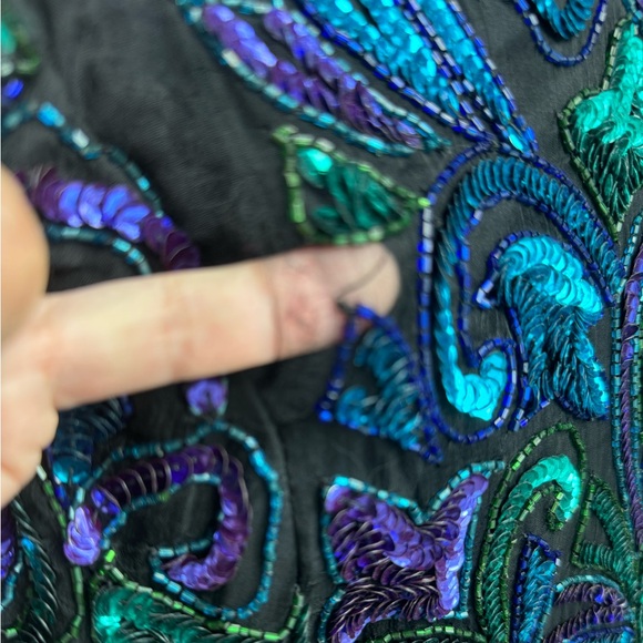 Laurence Kazar New York 100% Silk and Sequin Top Size Medium Vintage - Picture 10 of 10